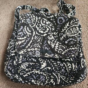 Vera Bradley Mailbag Crossbody Purse Paisley Noir